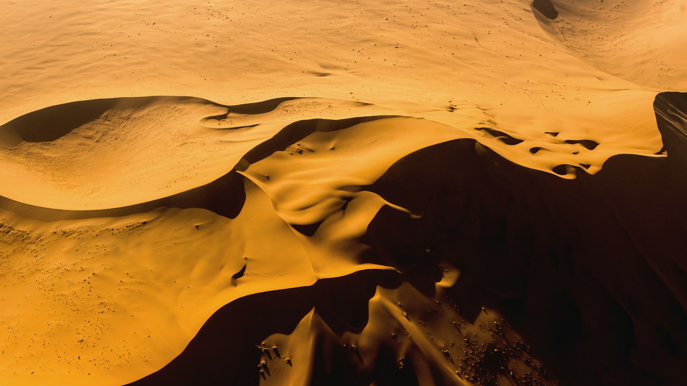 Sweeping sand dunes and open plains in Sossusvlei, Namibia